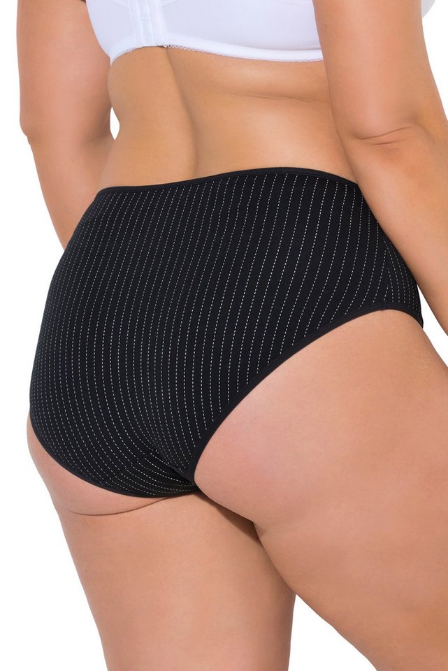 Ulla Popken Midislip Midislips 5er-Pack Paisley Nadelstreifen/einfarbig – Bild 3 von 4
