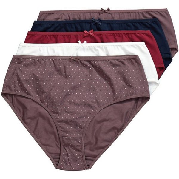 Ulla Popken Midislip Midislips 5er-Pack Punkte/einfarbig