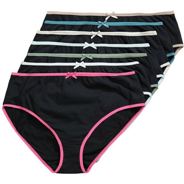 Ulla Popken Midislip Midislips 7er-Pack farbige Einfassungen