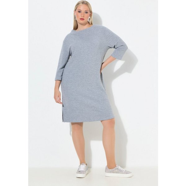 Ulla Popken Minikleid Strickkleid Struktur U-Boot-Ausschnitt 3/4-Arm