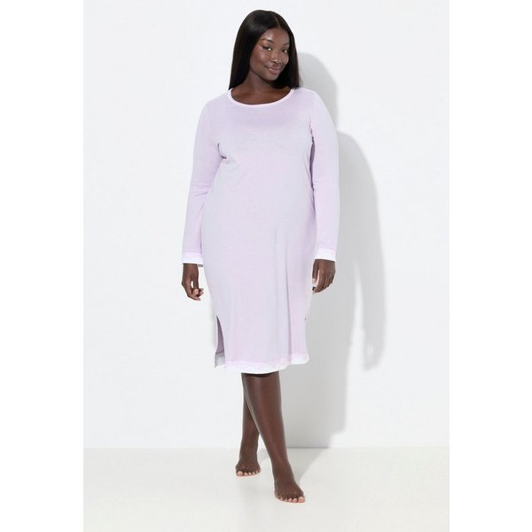 Ulla Popken Nachthemd Nachthemd Spitze oversized Rundhals Langarm