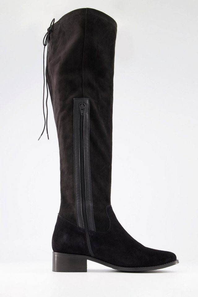 Ulla Popken Overknee-Stiefel Bindeband Reißverschluss Weite H Stiefel – Bild 2 von 5