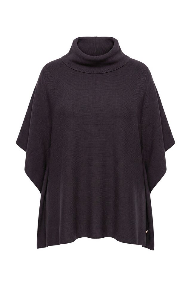 Ulla Popken Pullunder Poncho-Pullover Oversized Rollkragen ärmellos – Bild 2 von 4