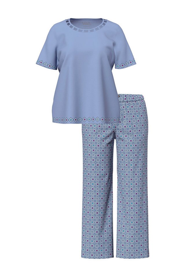 Ulla Popken Pyjama Pyjama Cut-Out-Borte Rundhals Halbarm – Bild 2 von 4