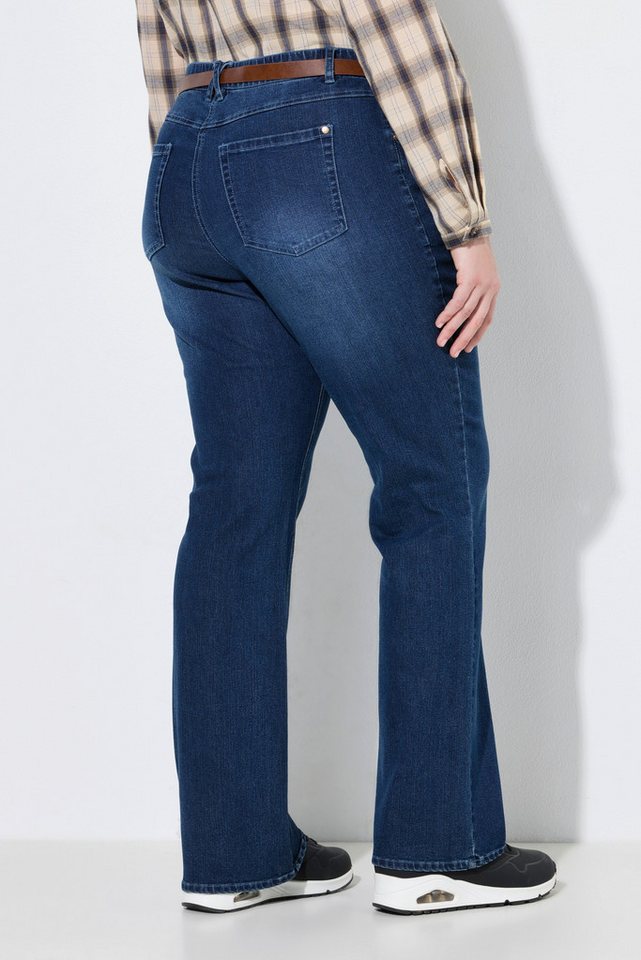 Ulla Popken Regular-fit-Jeans Jeans Marie Bootcut Lederoptik-Gürtel Komfortbund – Bild 3 von 4
