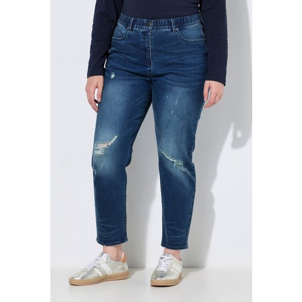 Ulla Popken Regular-fit-Jeans Mom-Jeans weit Destroy-Effekte Stretch