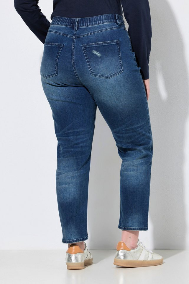 Ulla Popken Regular-fit-Jeans Mom-Jeans weit Destroy-Effekte Stretch – Bild 3 von 4