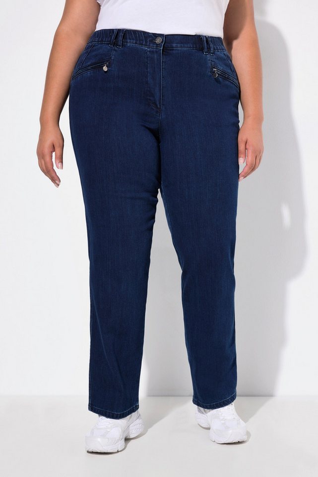 Ulla Popken Regular-fit-Jeans Jeans Mony konisches Bein Reißverschlusstaschen Bestseller – Bild 5 von 5