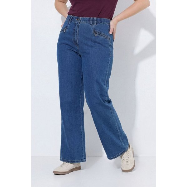 Ulla Popken Regular-fit-Jeans Jeans Mony weites Bein Reißverschlusstaschen Bestseller