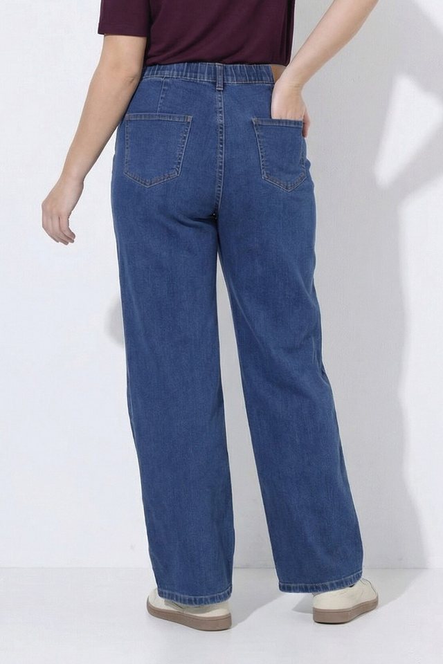 Ulla Popken Regular-fit-Jeans Jeans Mony weites Bein Reißverschlusstaschen Bestseller – Bild 3 von 4