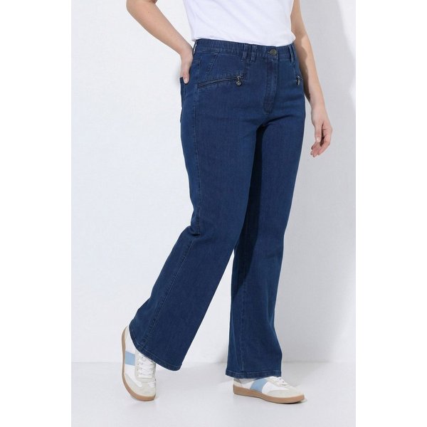 Ulla Popken Regular-fit-Jeans Jeans Mony weites Bein Reißverschlusstaschen Bestseller
