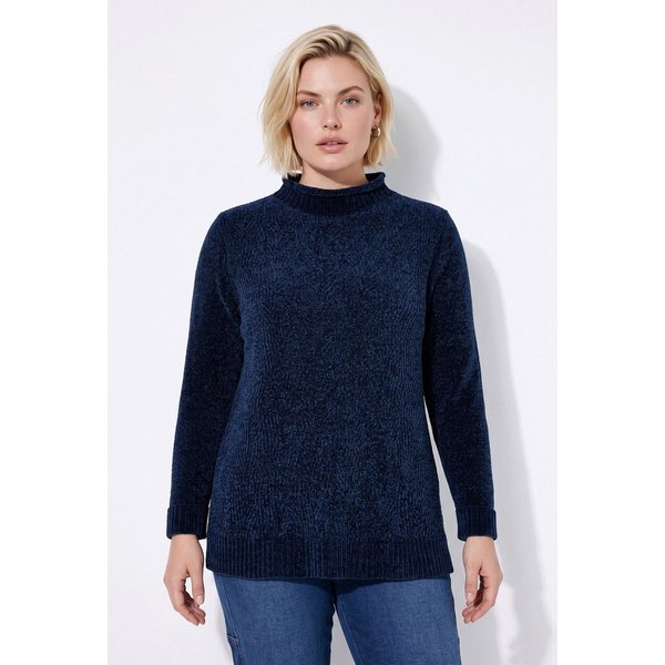 Ulla Popken Rollkragenpullover Pullover Chenille Rollkragen Langarm