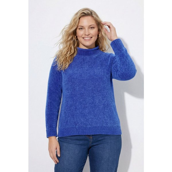 Ulla Popken Rollkragenpullover Pullover Chenille Rollkragen Langarm