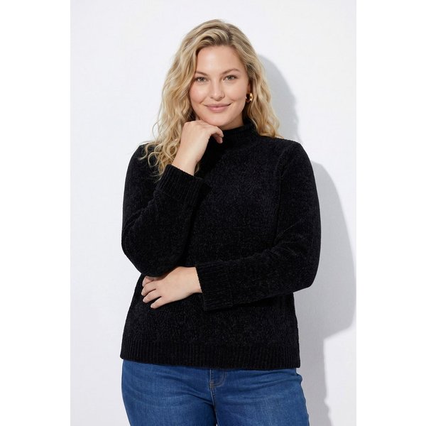 Ulla Popken Rollkragenpullover Pullover Chenille Rollkragen Langarm