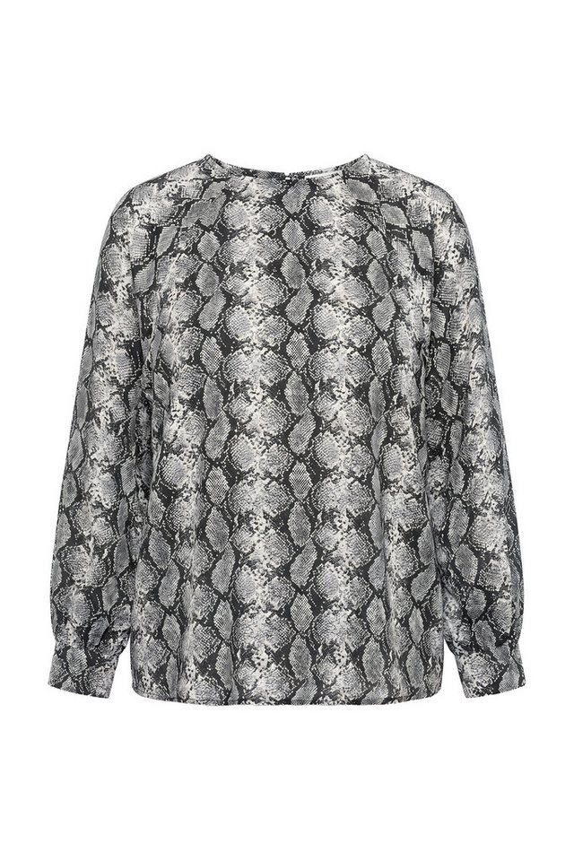 Ulla Popken Schlupfbluse Bluse Schlangenmuster Tunnelzug Rundhals Langarm – Bild 2 von 4