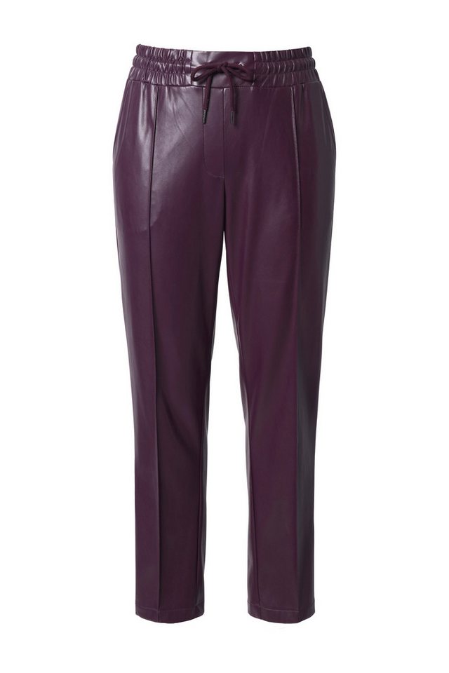 Ulla Popken Schlupfhose 7/8-Hose Lederoptik Biesen Elastikbund – Bild 2 von 4