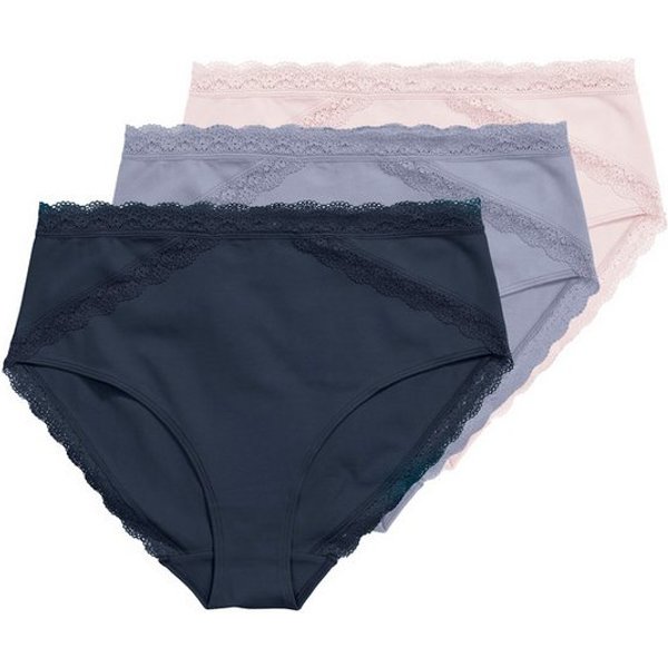 Ulla Popken Slip Midislips 3er-Pack Spitzenband