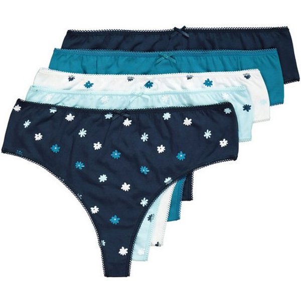 Ulla Popken Slip Strings 5er-Pack Millefleur/einfarbig