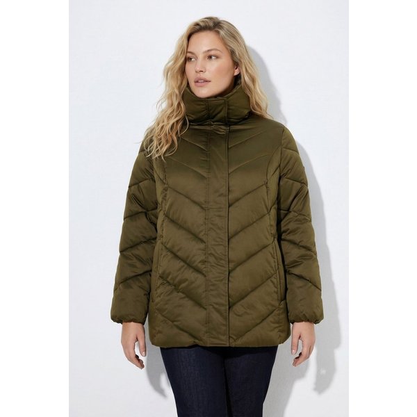 Ulla Popken Steppjacke HYPRAR Steppjacke wasserabweisend Kunstfellbesatz-Kragen
