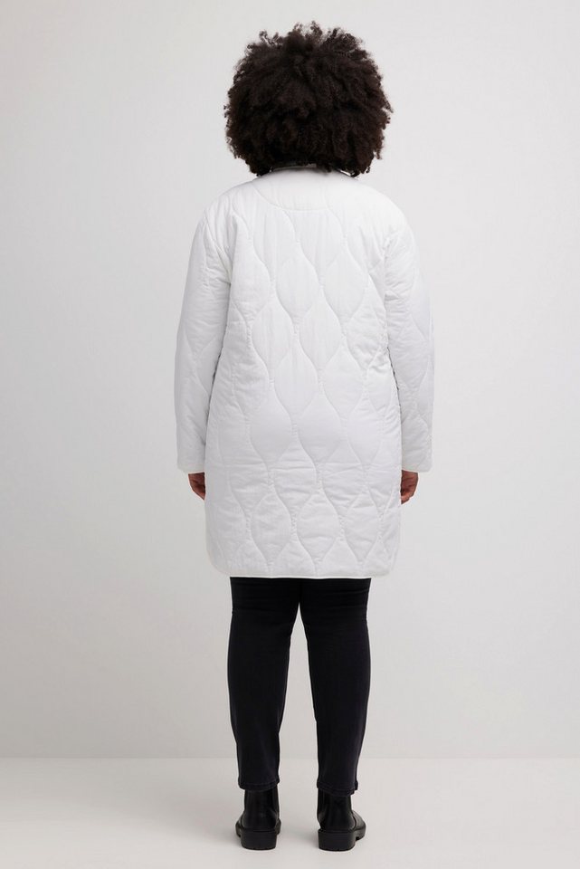 Ulla Popken Steppjacke Steppjacke warm wattiert V-Ausschnitt Wellenstepp – Bild 3 von 4