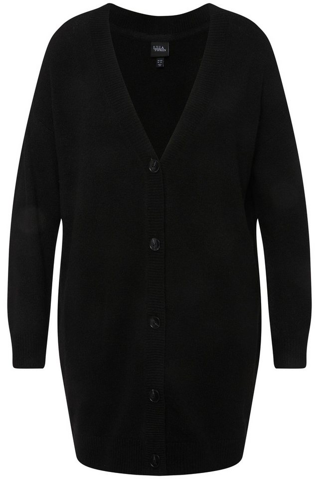 Ulla Popken Strickjacke Strickjacke Boxy Knöpfe V-Ausschnitt Feinstrick – Bild 2 von 4