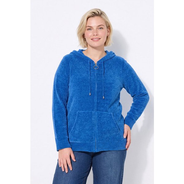 Ulla Popken Strickjacke Strickjacke Chenille Kapuze Langarm