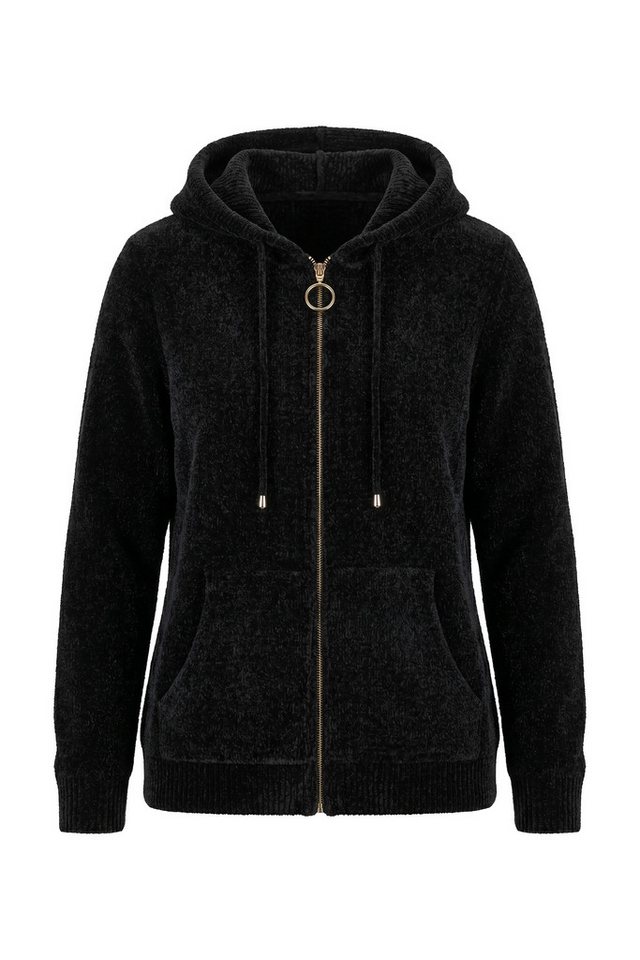 Ulla Popken Strickjacke Strickjacke Chenille Kapuze Langarm – Bild 2 von 4