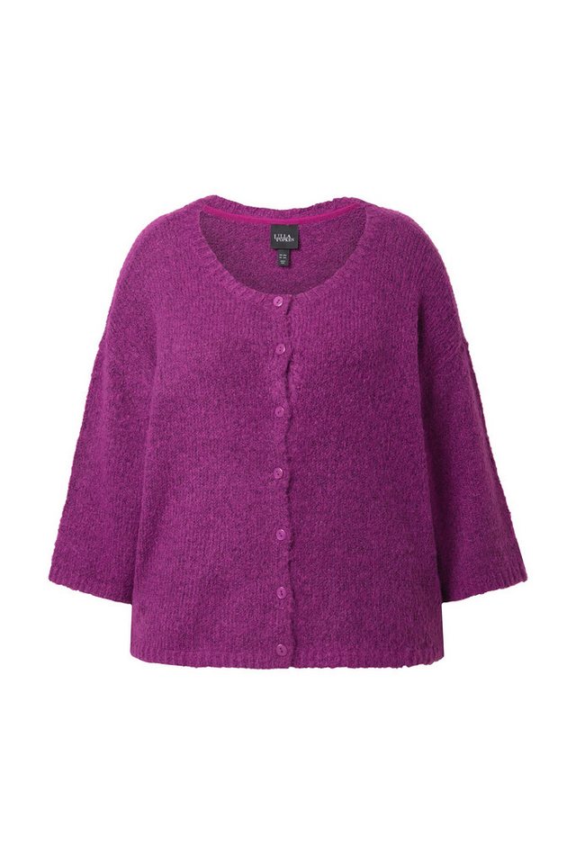 Ulla Popken Strickjacke Strickjacke Oversized Rundhalsausschnitt 3/4-Arm – Bild 2 von 4