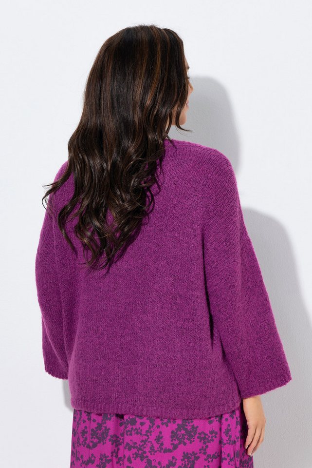 Ulla Popken Strickjacke Strickjacke Oversized Rundhalsausschnitt 3/4-Arm – Bild 3 von 4