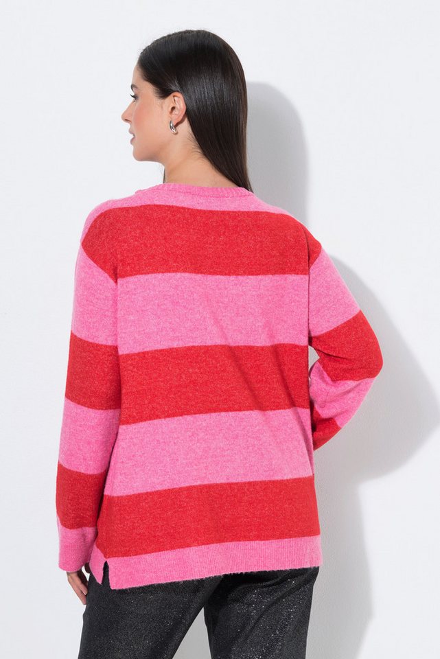 Ulla Popken Strickpullover Pullover Blockstreifen Schleifen-Pailletten – Bild 3 von 4