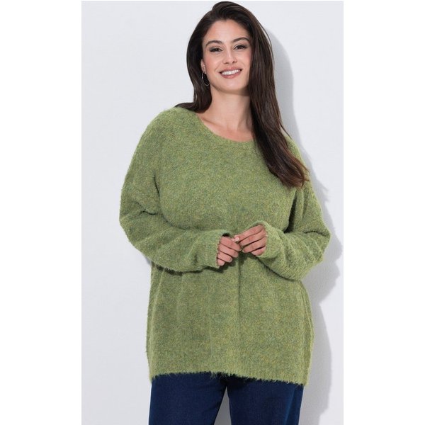 Ulla Popken Strickpullover Pullover Bouclé-Feinstrick Rundhals Langarm