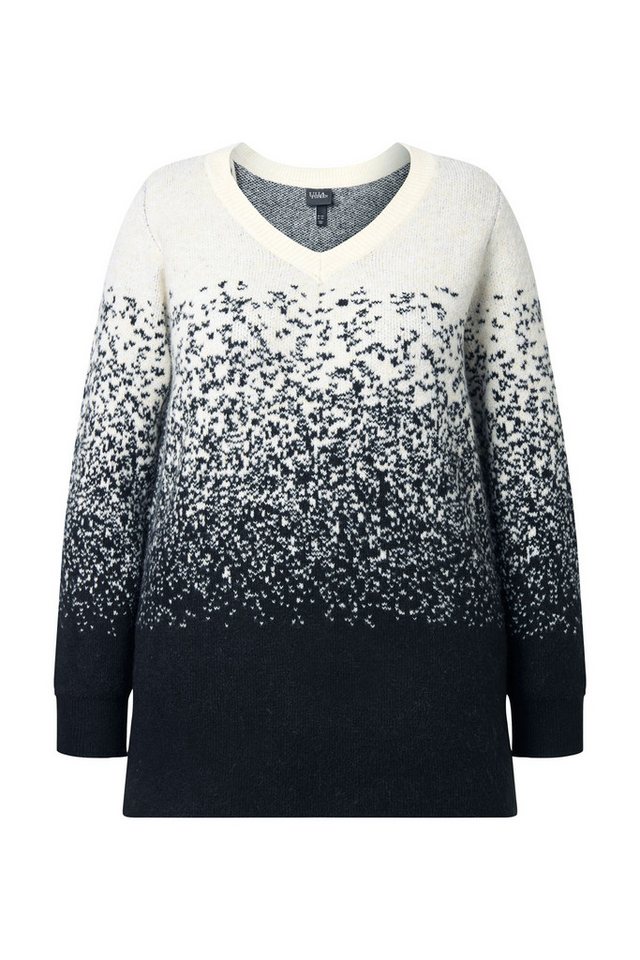 Ulla Popken Strickpullover Pullover Farbverlauf A-Linie V-Ausschnitt Langarm – Bild 2 von 4