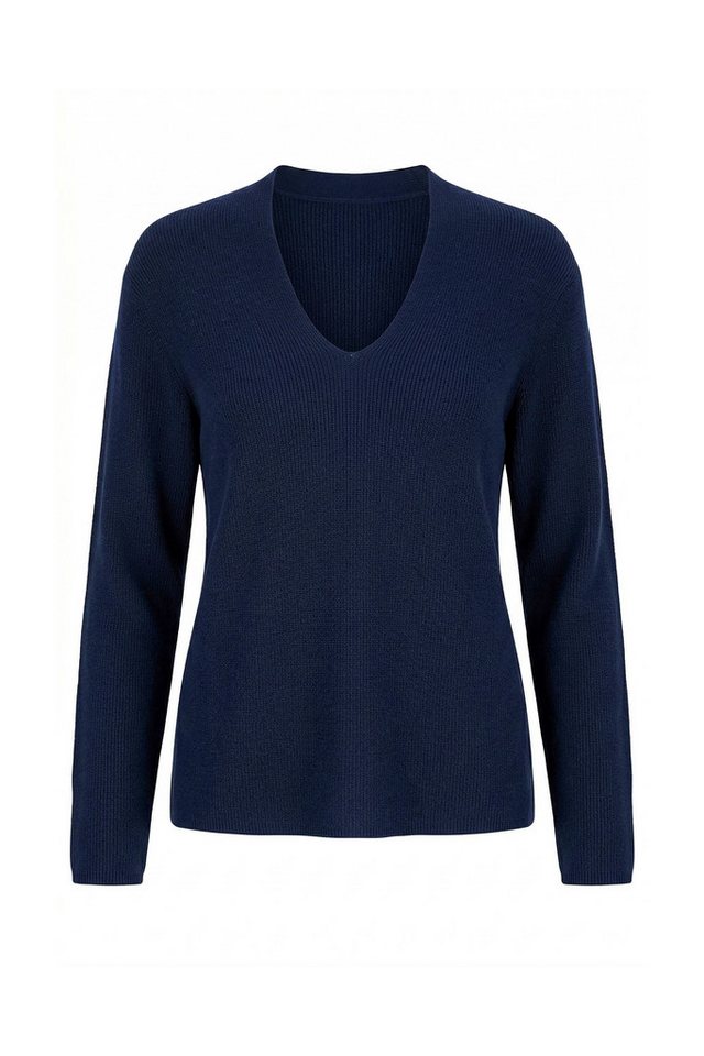Ulla Popken Strickpullover Pullover Kelchkragen V-Ausschnitt Langarm – Bild 2 von 4
