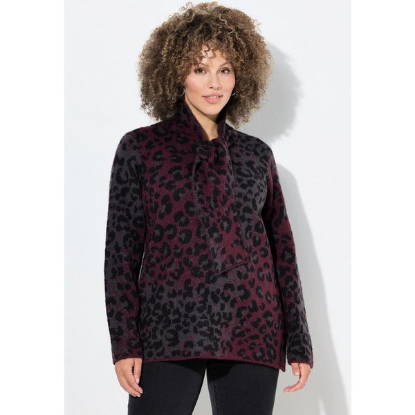 Ulla Popken Strickpullover Pullover Leomuster Schalkragen Langarm