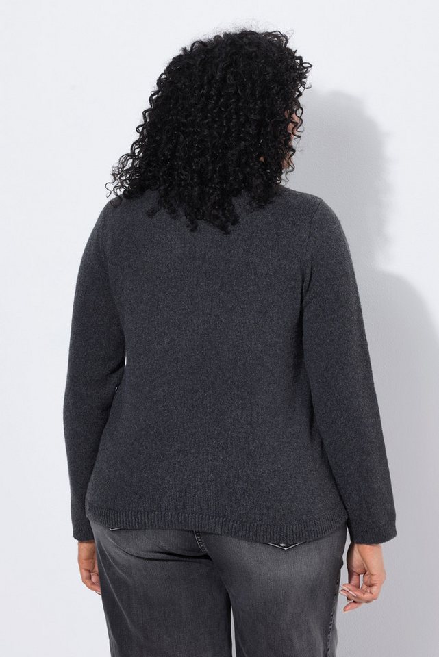 Ulla Popken Strickpullover Pullover Pailletten-Rhomben Rundhals Langarm – Bild 3 von 4