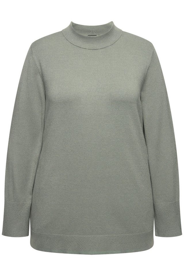 Ulla Popken Strickpullover Pullover Stehkragen Langarm Rippbündchen – Bild 2 von 4