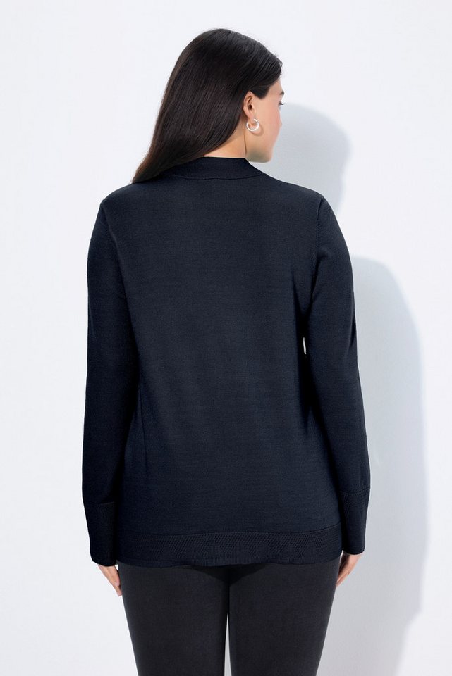 Ulla Popken Strickpullover Pullover Stehkragen Langarm Rippbündchen – Bild 3 von 5