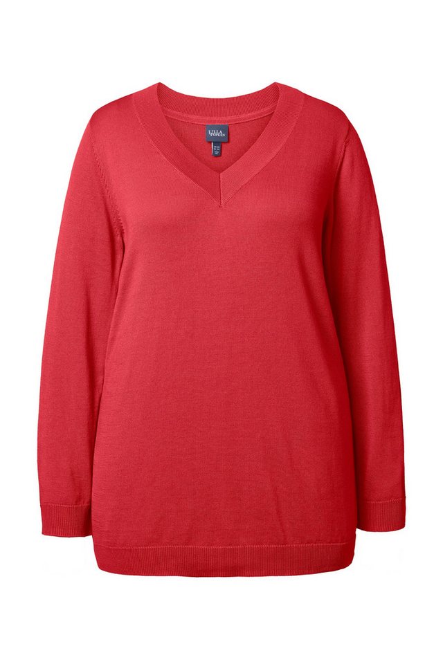 Ulla Popken Strickpullover Pullover V-Ausschnitt Langarm weicher Feinstrick – Bild 2 von 4