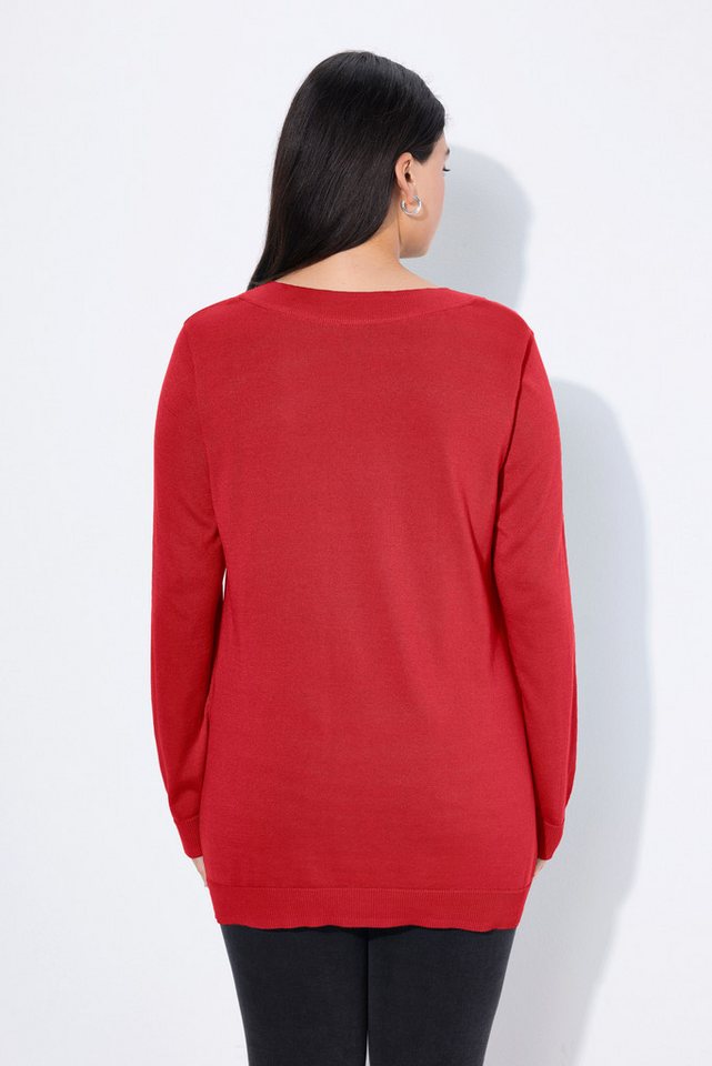 Ulla Popken Strickpullover Pullover V-Ausschnitt Langarm weicher Feinstrick – Bild 3 von 4
