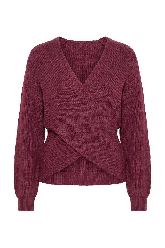 Ulla Popken Strickpullover Pullover Wickeloptik V-Ausschnitt Langarm – Bild 2 von 4