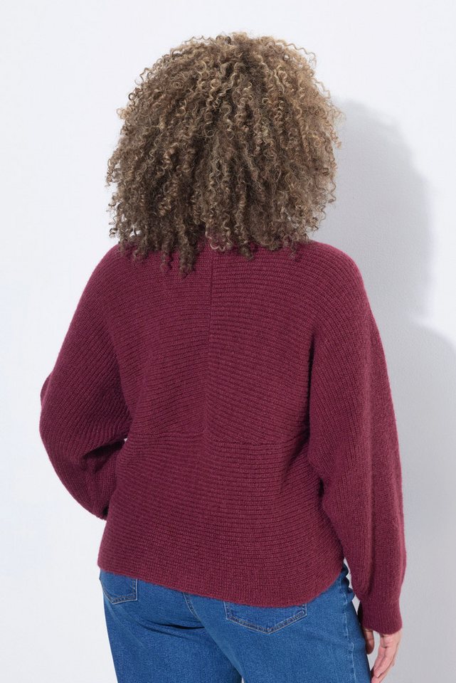 Ulla Popken Strickpullover Pullover Wickeloptik V-Ausschnitt Langarm – Bild 3 von 4