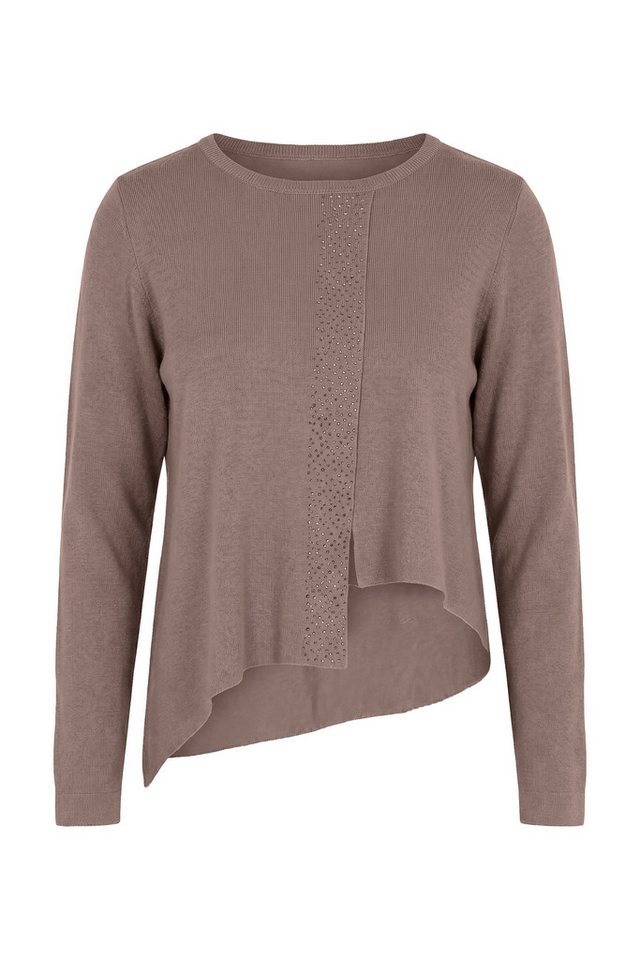 Ulla Popken Strickpullover Pullover Ziersteine Zipfelsaum Rundhals Langarm – Bild 2 von 4