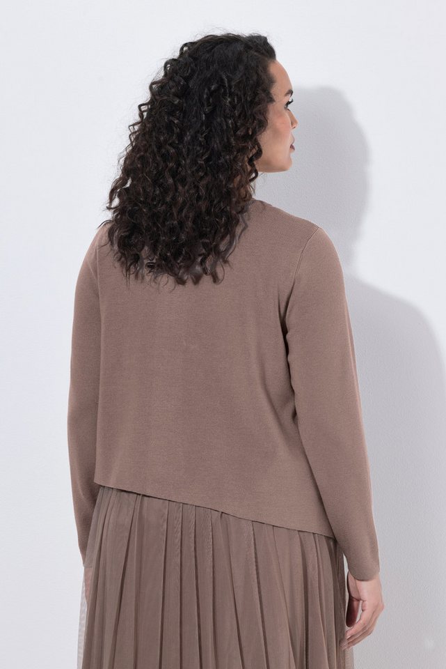 Ulla Popken Strickpullover Pullover Ziersteine Zipfelsaum Rundhals Langarm – Bild 3 von 4