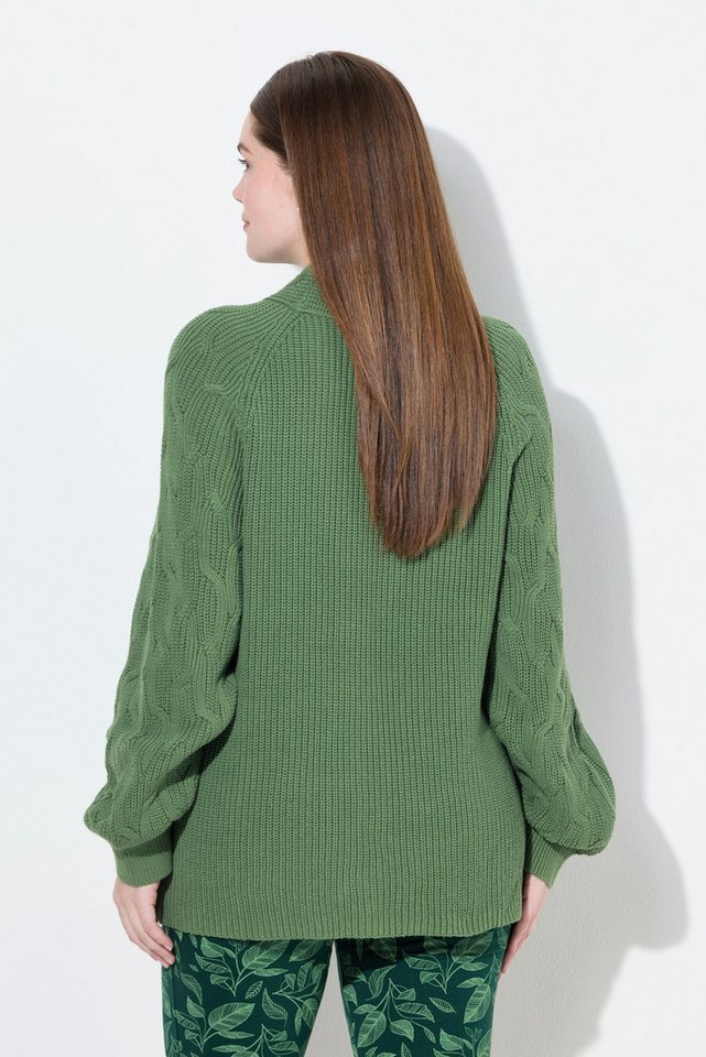 Ulla Popken Strickpullover Pullover Zopfmuster Stehkragen Langarm – Bild 3 von 4
