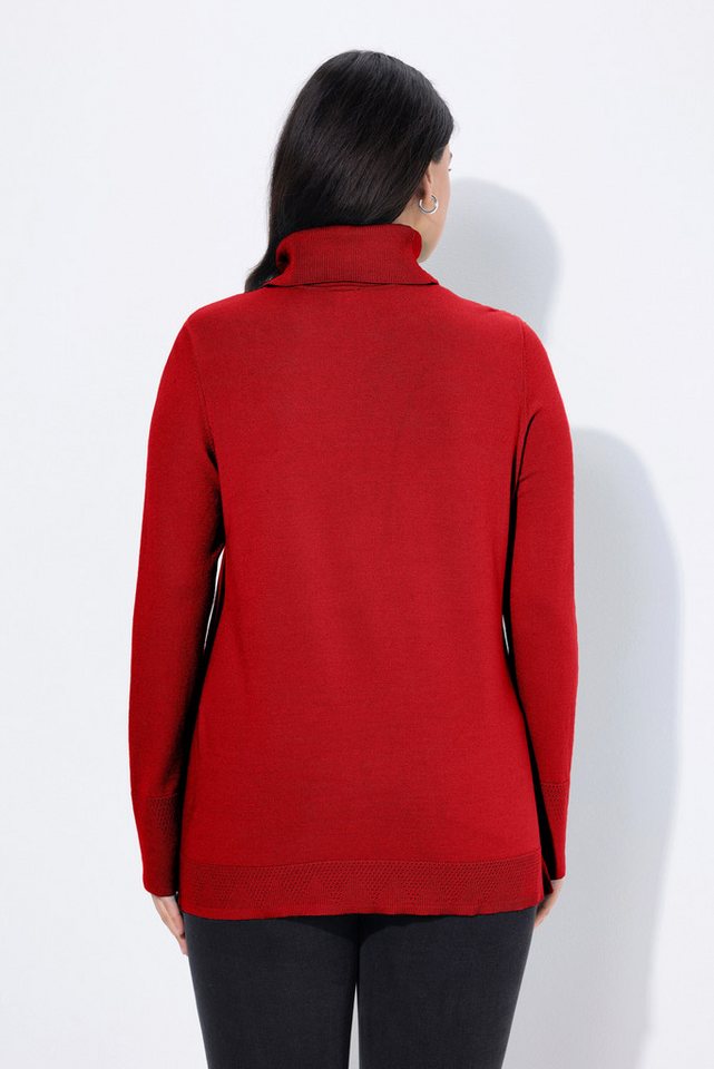 Ulla Popken Strickpullover Rollkragenpullover breite Rippbündchen Langarm – Bild 3 von 4