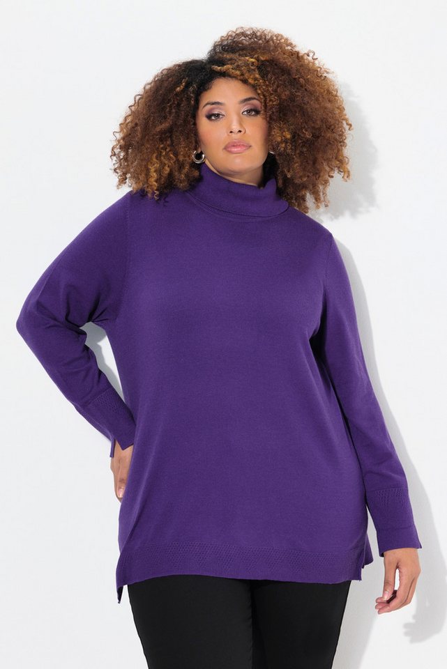 Ulla Popken Strickpullover Rollkragenpullover breite Rippbündchen Langarm – Bild 5 von 5