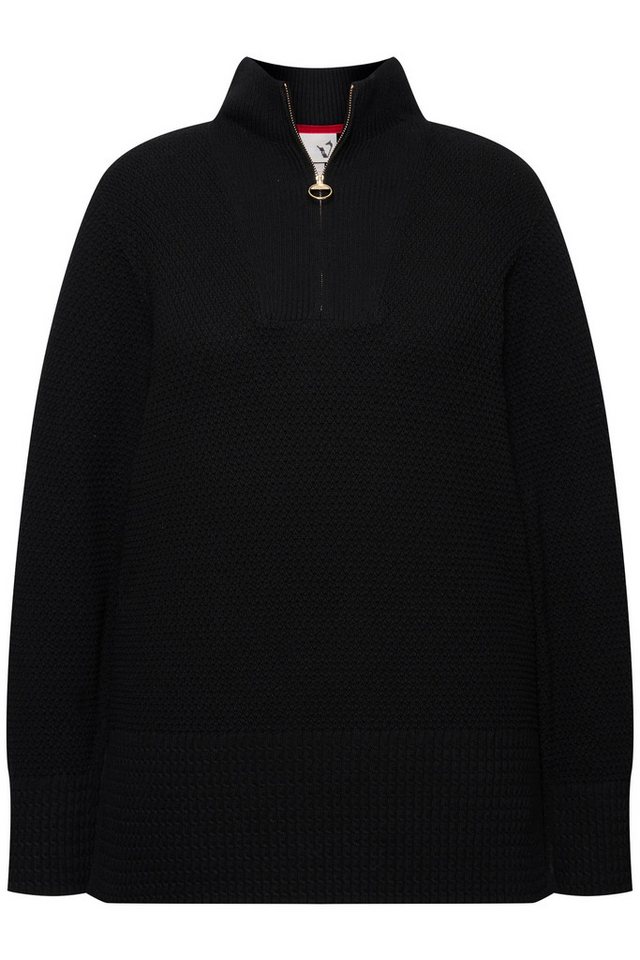 Ulla Popken Strickpullover Strick-Troyer Stehkragen Zipper Langarm – Bild 2 von 4