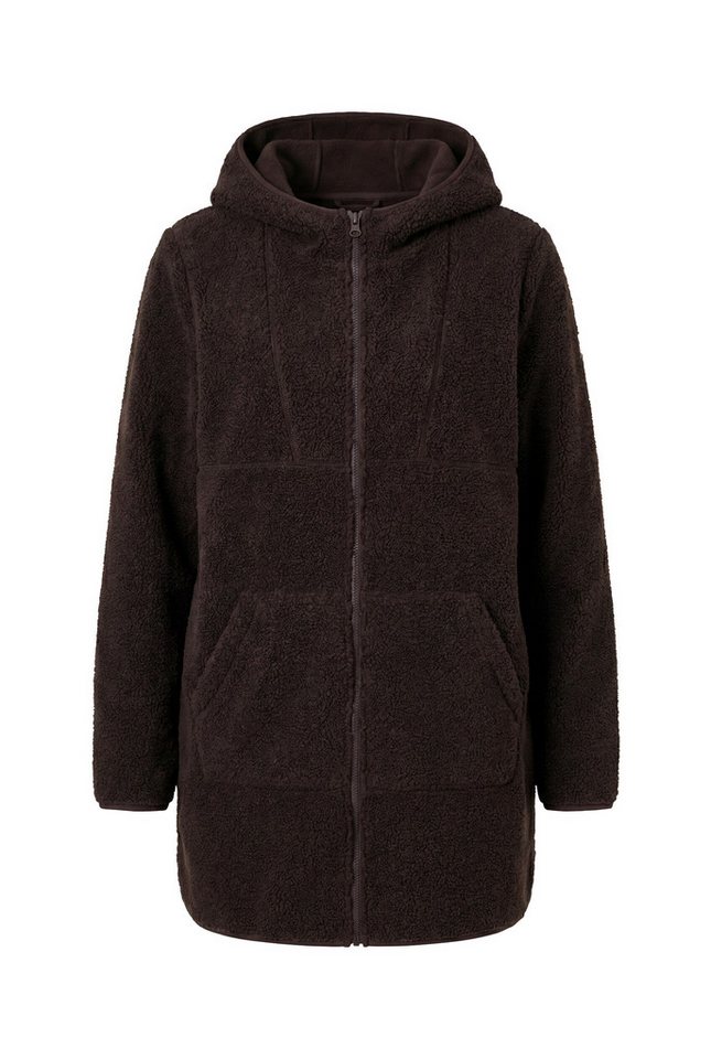 Ulla Popken Sweatjacke Longjacke Teddyfleece Kapuze Langarm hinten länger – Bild 2 von 4