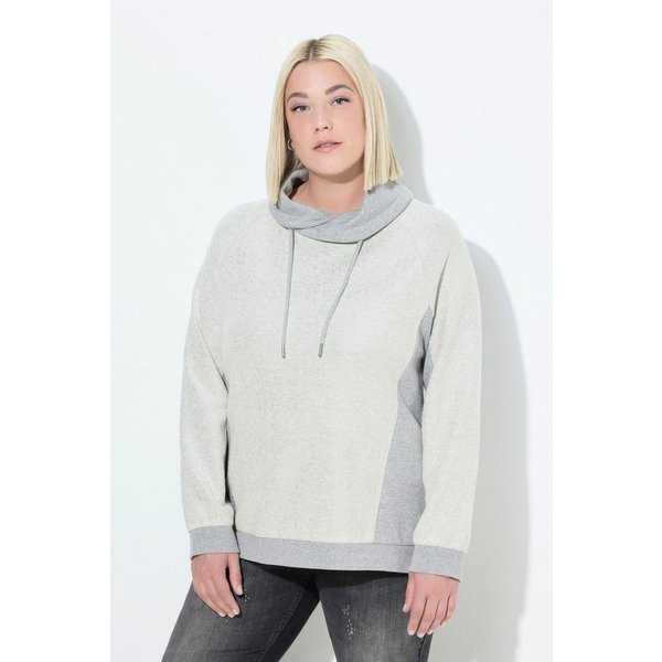 Ulla Popken Sweatshirt Sweatshirt Glitzereffekt Stehkragen Langarm
