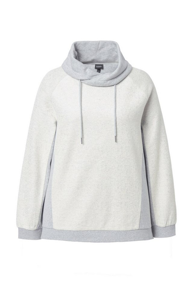 Ulla Popken Sweatshirt Sweatshirt Glitzereffekt Stehkragen Langarm – Bild 2 von 4